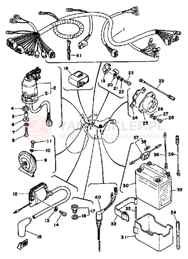 Schemat "układ elektryczny" do Yamaha DT125F