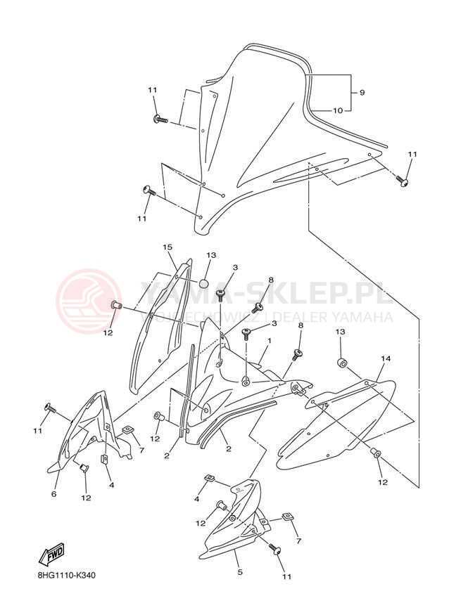 Schemat "Szyba" do Yamaha APEX SE RX10PSBB/RX10PSBL