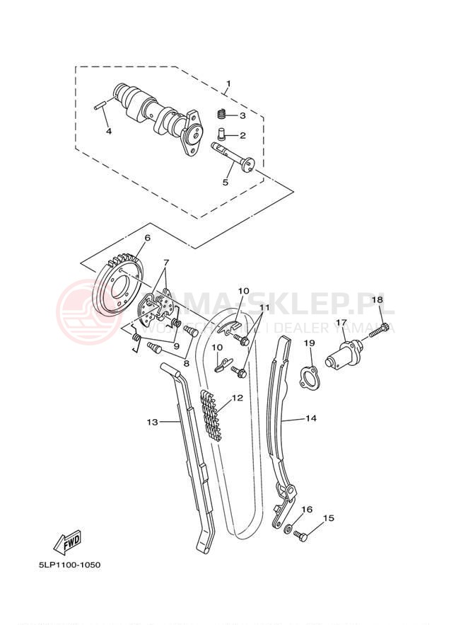 Schemat "Rozrząd - łańcuszek" do Yamaha RAPTOR 660R YFM660RR