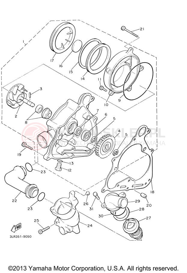 Schemat "Pompa wody" do Yamaha V-MAX VMX12VC/VMX12V