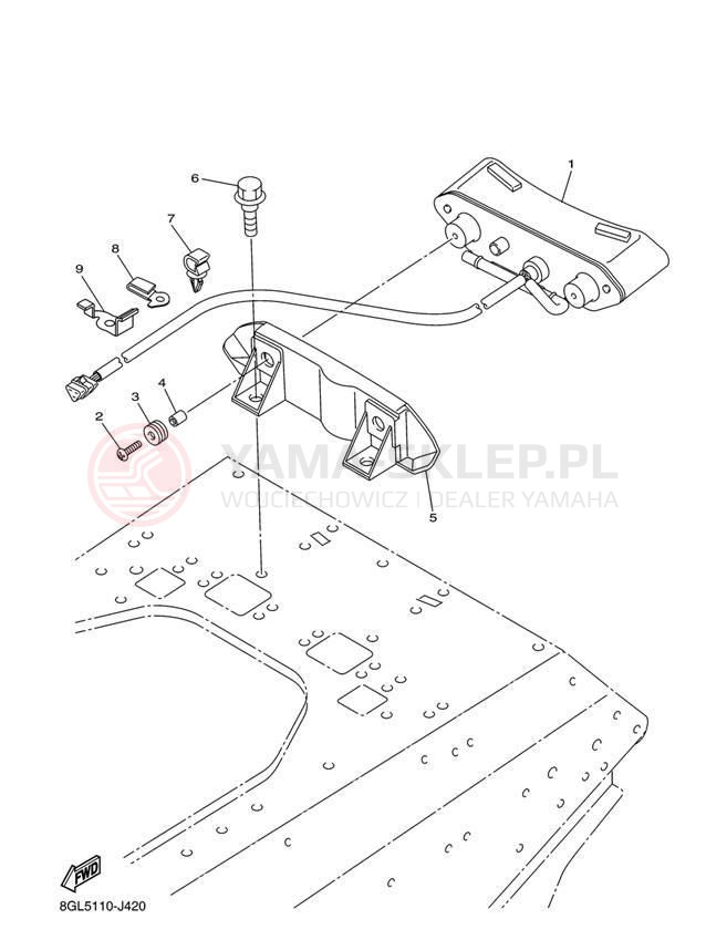 Schemat "lampa tył" do Yamaha FX NYTRO FX10DL