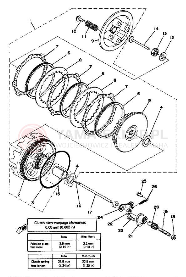 Schemat "sprzęgło" do Yamaha GT80G