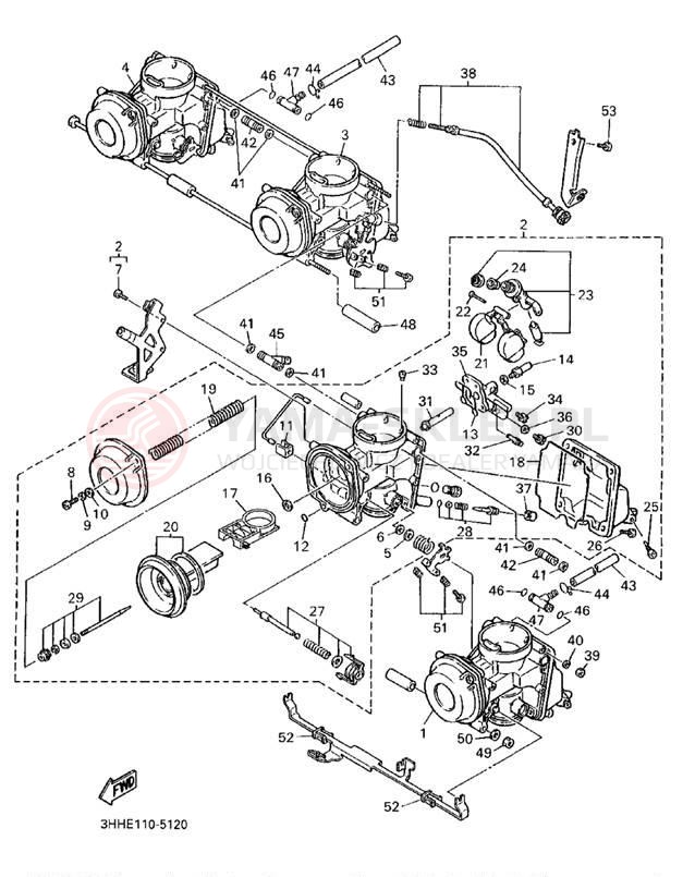Schemat "Gaźnik" do Yamaha FZR600RG/FZR600RGC