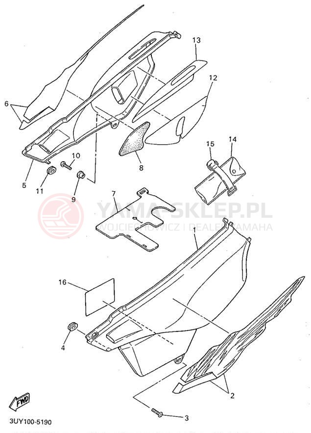 Schemat "Pokrywa boczna" do Yamaha XT600EG/XT600EGC