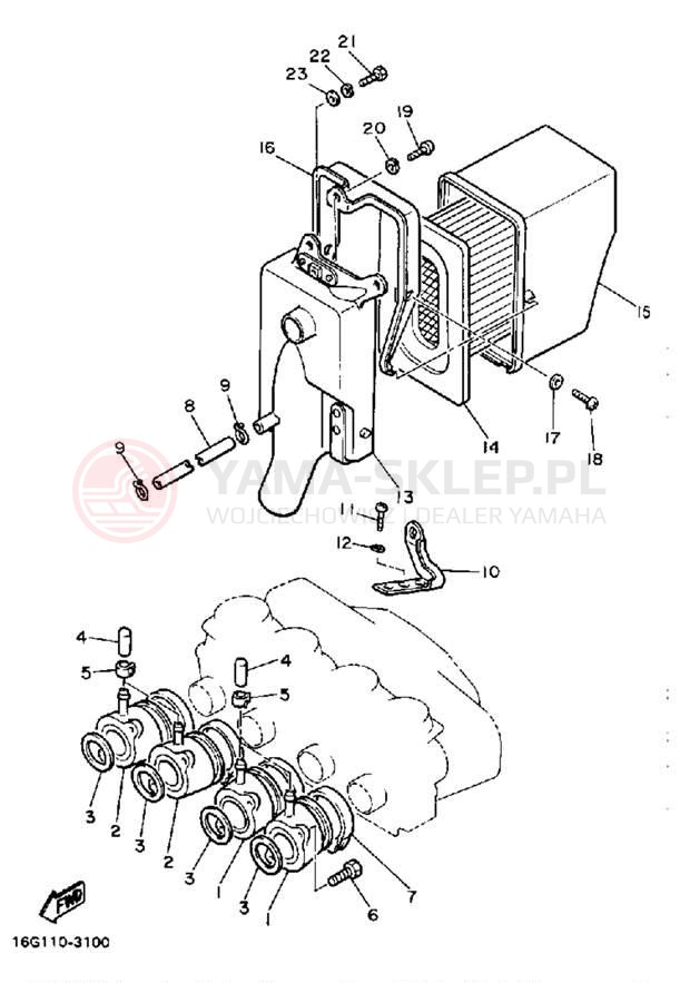 Schemat "Filtr powietrza" do Yamaha XJ650LJ