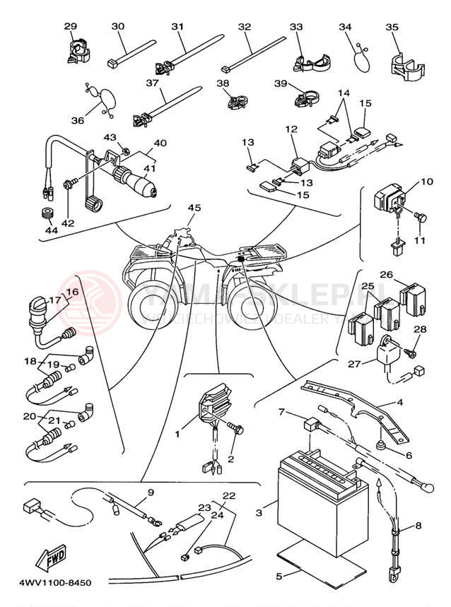 Schemat "układ elektryczny" do Yamaha GRIZZLY YFM600FWAK/YFM600FWAK