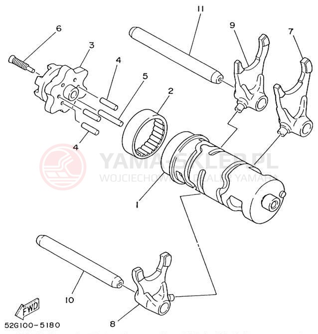 Schemat "Wodziki, automat" do Yamaha BRUIN 250 2WD YFM25BV