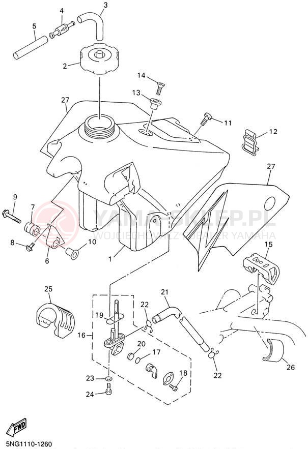 Schemat "zbiornik paliwa" do Yamaha WR426F WR426FN