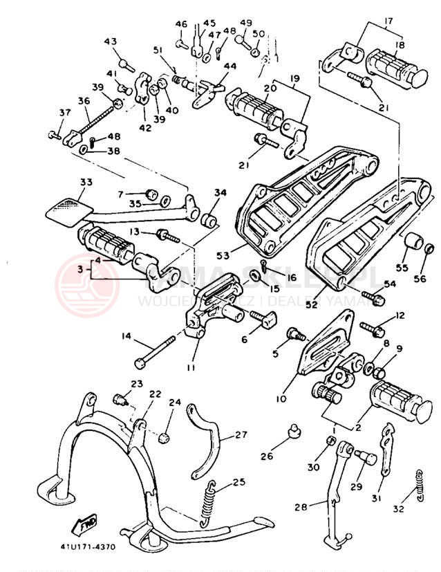 Schemat "Stopka postojowa i podnóżki" do Yamaha XVZ12DL/XVZ12DKC2