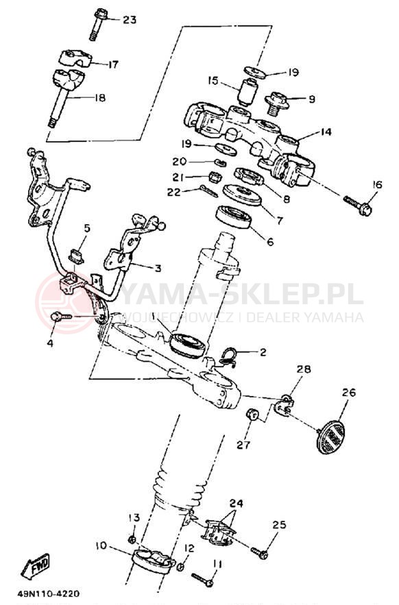 Schemat "Półki zawieszenia" do Yamaha XT600TC/XT600T