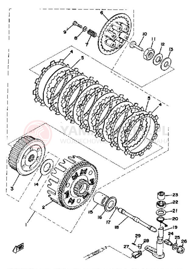 Schemat "sprzęgło" do Yamaha DT250C/DT400C