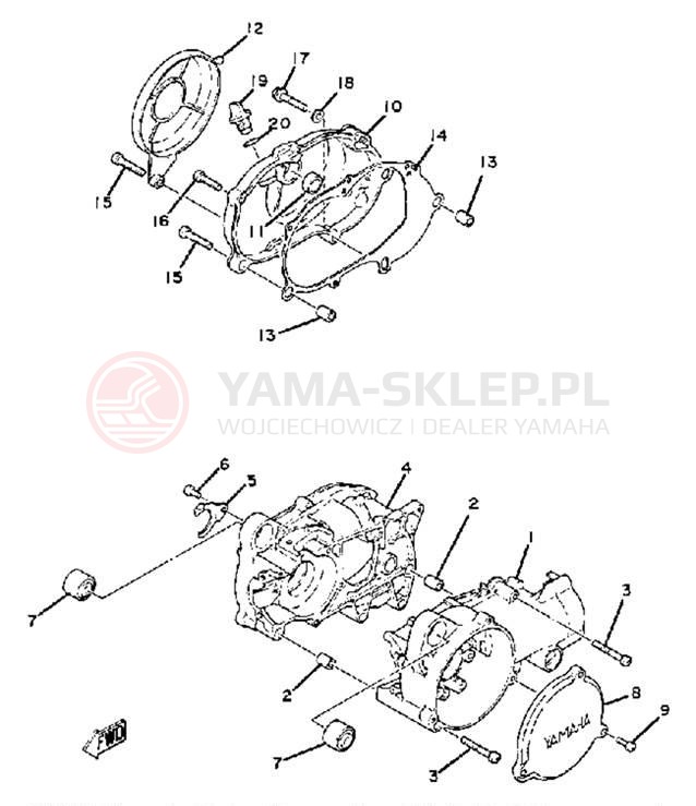 Schemat "Obudowa silnika" do Yamaha QT50J