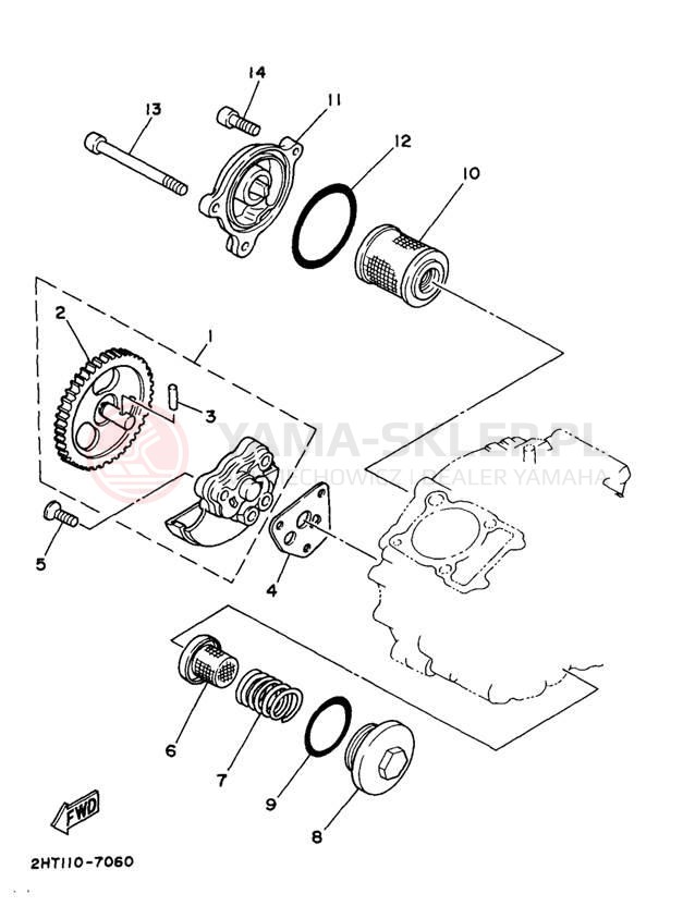 Schemat "Pompa olejowa" do Yamaha TIMBERWOLF 2WD YFB250UJ_M