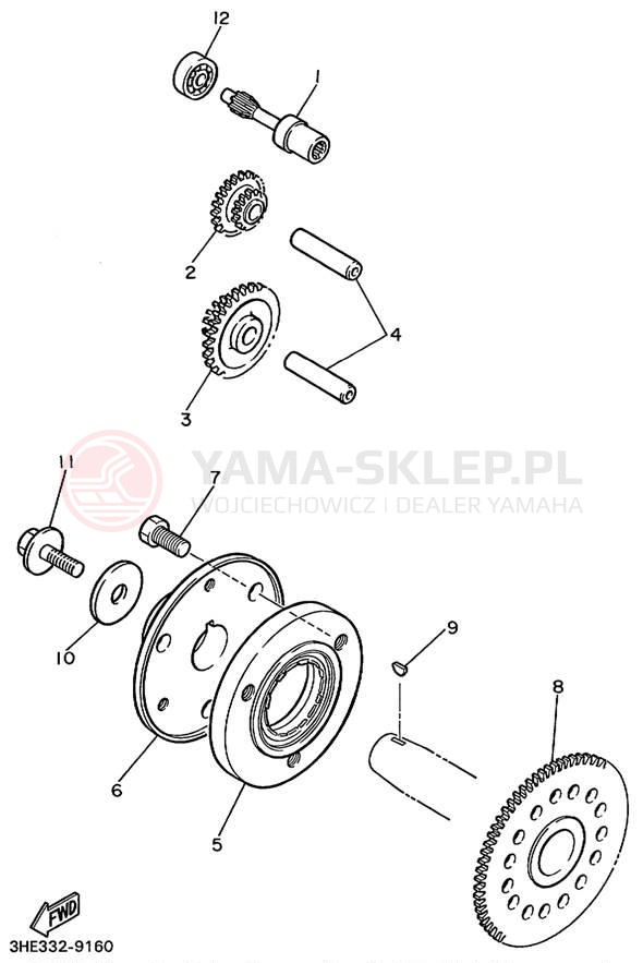 Schemat "rozrusznik" do Yamaha YZF600R YZF600RL/YZF600RLC
