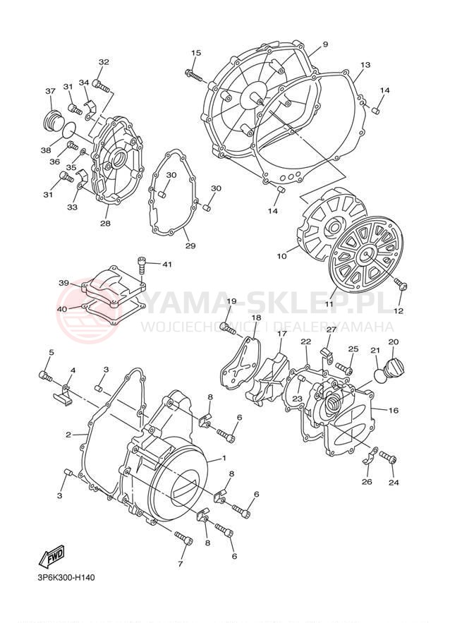 Schemat "Pokrywa silnika" do Yamaha FJR 1300A FJR13AYB/FJR13AYCB