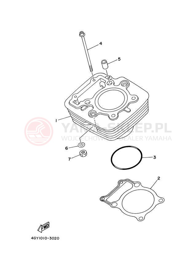 Schemat "cylinder" do Yamaha TT-R250 TTR250T/TTR250TC