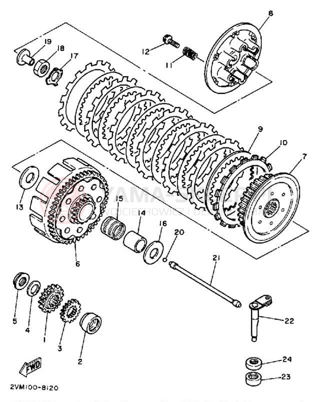 Schemat "sprzęgło" do Yamaha WR250ZD