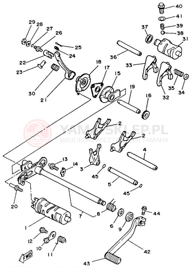 Schemat "Wodziki, automat" do Yamaha BIG BEAR 4WD YFM350FWD