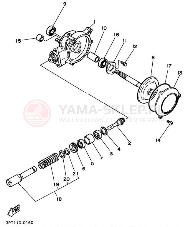 Schemat "Wał napędowy" do Yamaha PW50J1