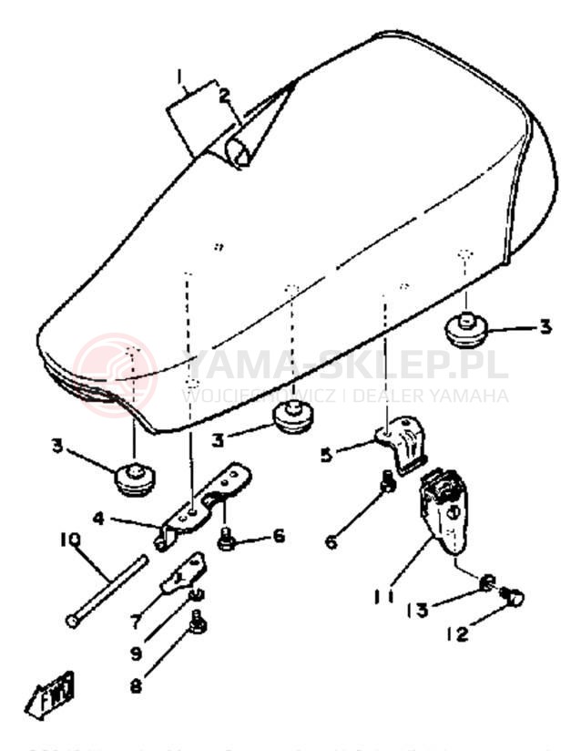 Schemat "siedzenie" do Yamaha MX100J