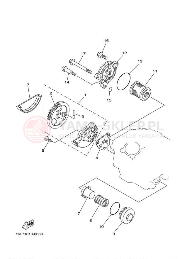 Schemat "Pompa olejowa" do Yamaha XT225 XT225RC/XT225R