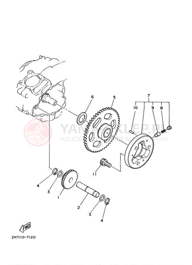 Schemat "rozrusznik" do Yamaha TIMBERWOLF 4WD YFB250FWM