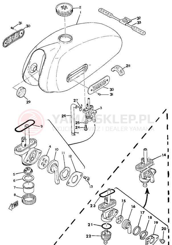 Schemat "zbiornik paliwa" do Yamaha AT1C/CT1C/AT1MX