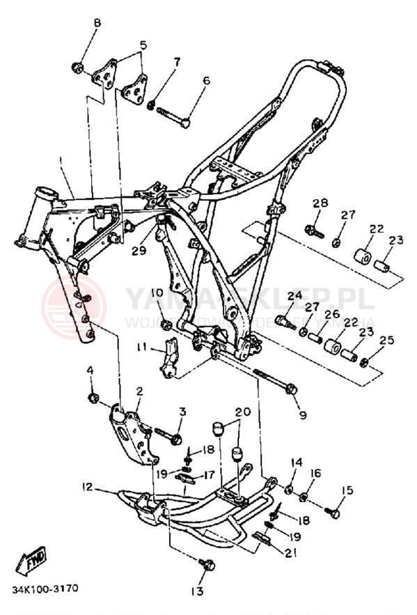 Schemat "rama" do Yamaha TT600K