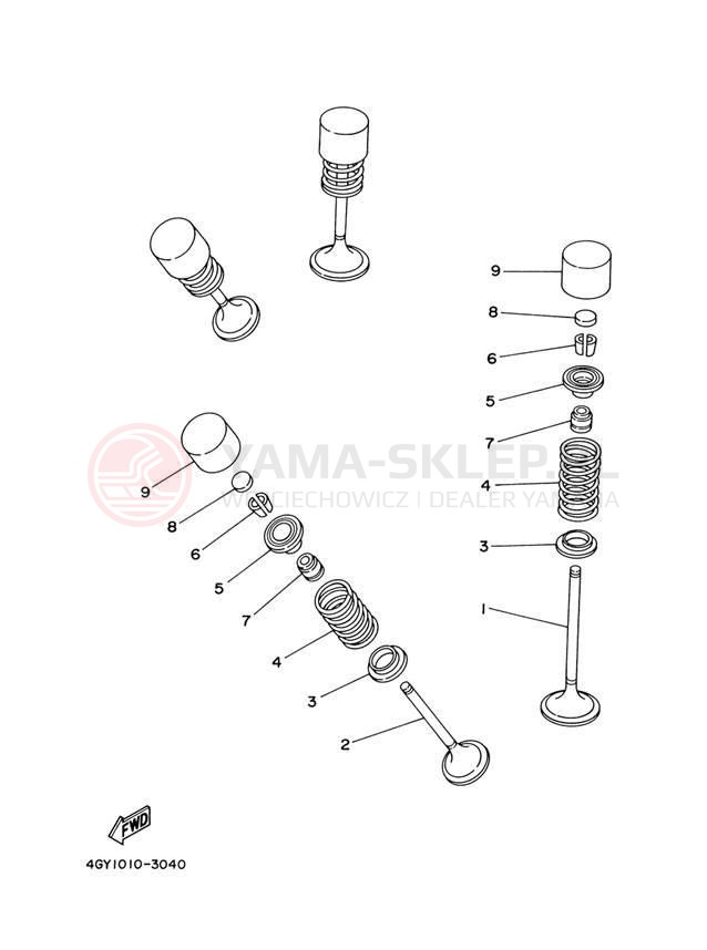 Schemat "zawory" do Yamaha TT-R250 TTR250SC/TTR250S