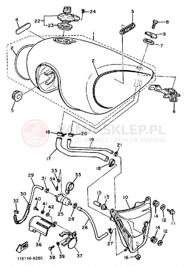 Schemat "zbiornik paliwa" do Yamaha VIRAGO 1100 XV1100U/XV1100UC