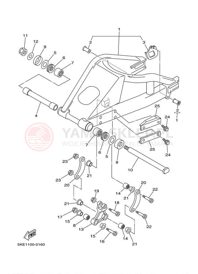 Schemat "wahacz" do Yamaha TZ250 TZ250M
