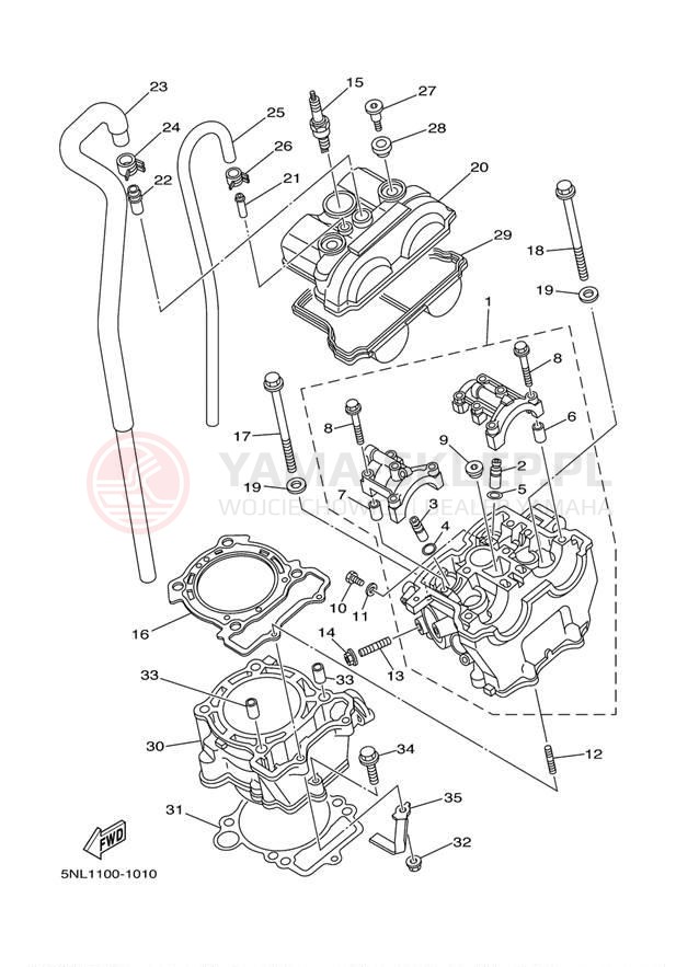 Schemat "cylinder" do Yamaha WR250F WR250FP