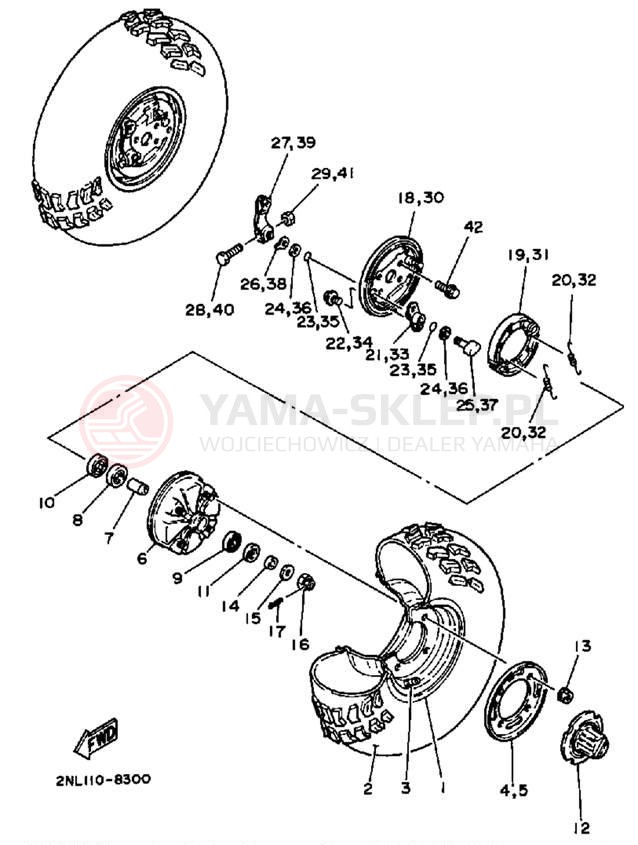 Schemat "Koło przód" do Yamaha TERRA PRO YFP350U