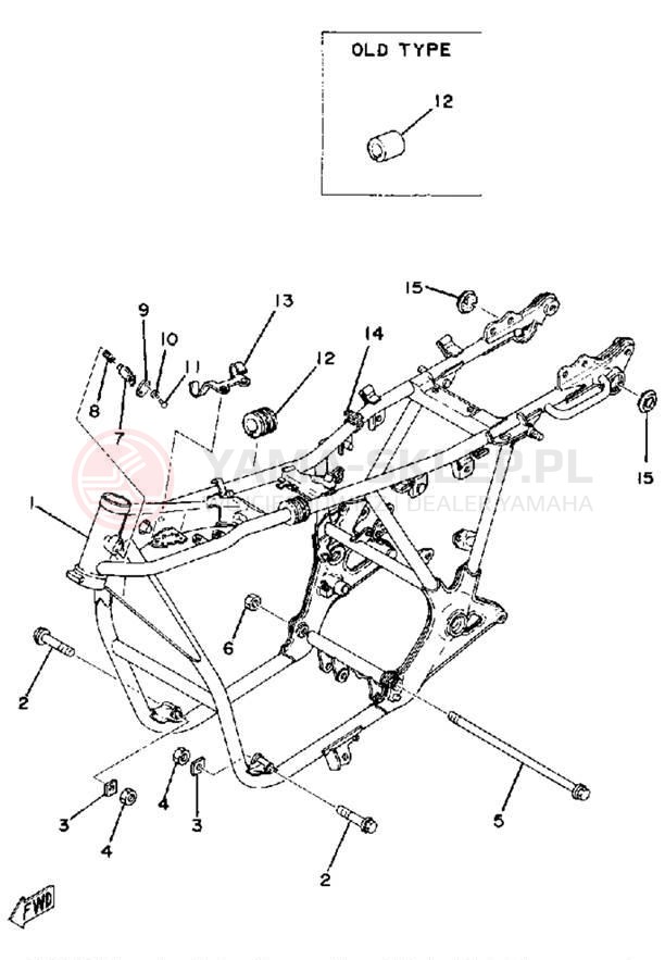 Schemat "rama" do Yamaha XS750-2D/XS750D