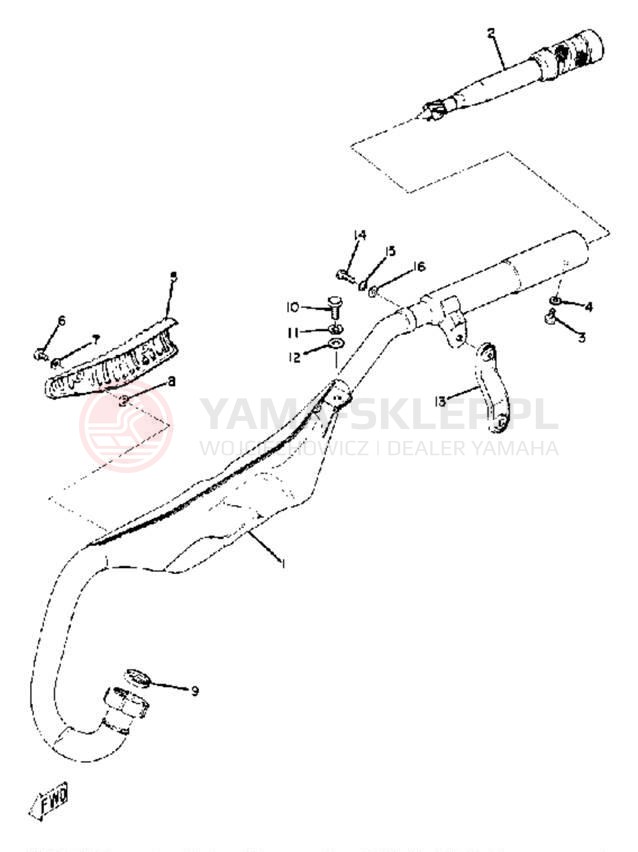 Schemat "Wydech końcowy" do Yamaha YZ80C