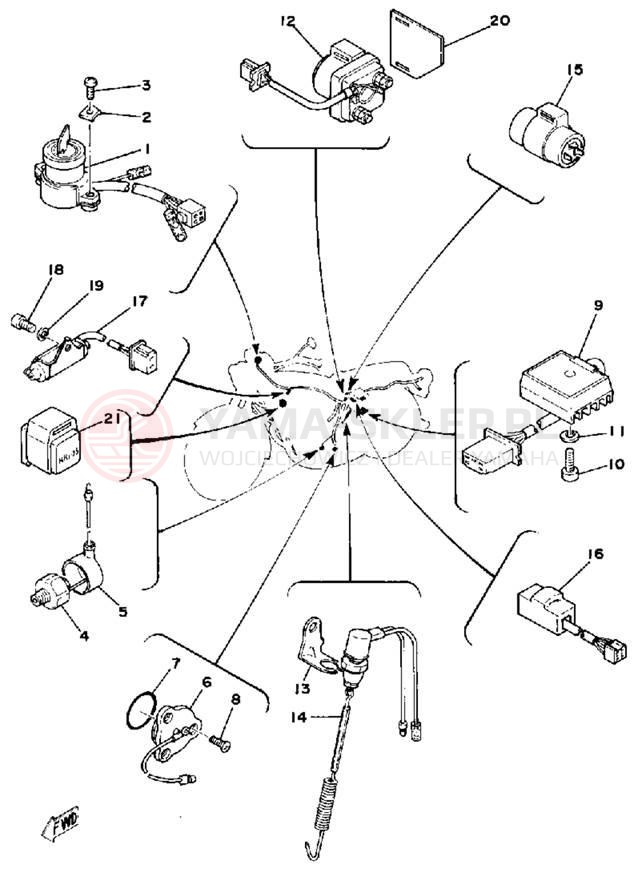 Schemat "układ elektryczny" do Yamaha XS400D
