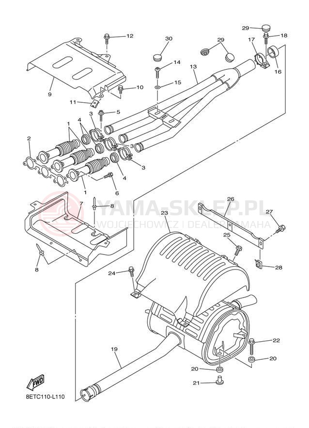 Schemat "Wydech końcowy" do Yamaha RS VENTURE RST90BS