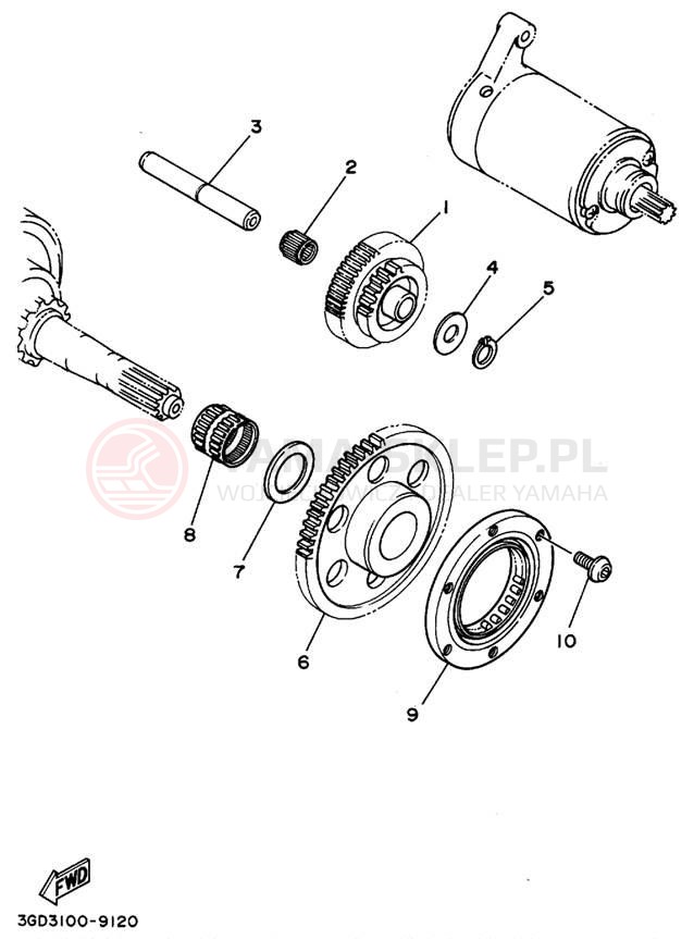Schemat "rozrusznik" do Yamaha KODIAK 4WD YFM400FWF_