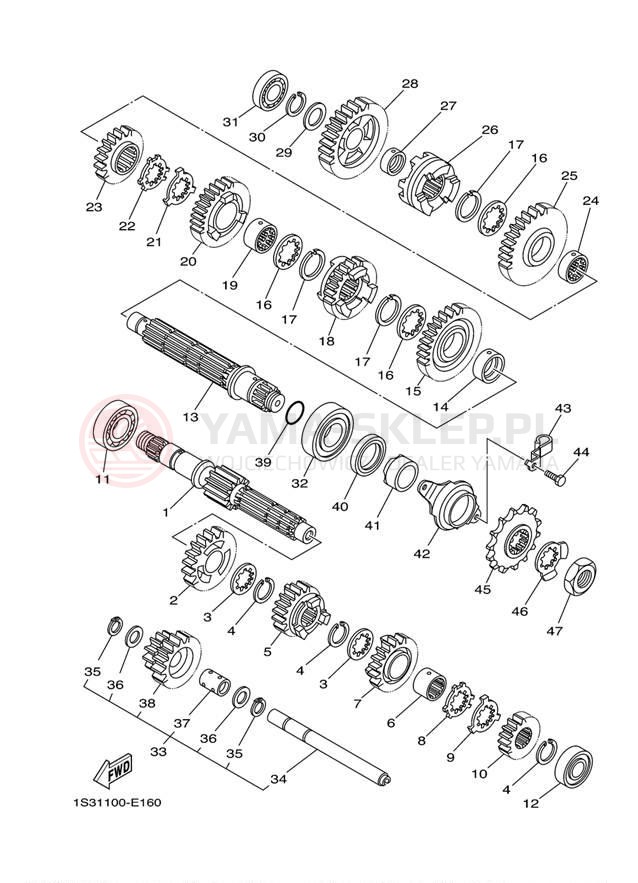 Schemat "Skrzynia biegów " do Yamaha RAPTOR 700 SE YFM7RSEZ