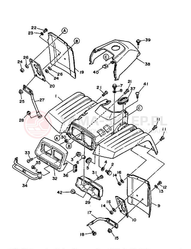 Schemat "Przedni błotnik" do Yamaha BIG BEAR 4WD YFM350FWB_