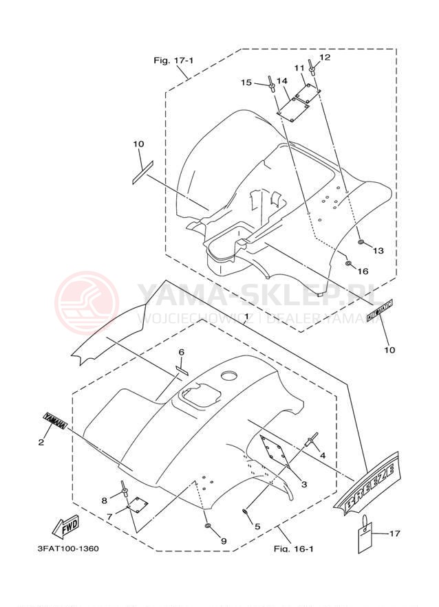 Schemat "naklejki" do Yamaha BREEZE YFA1NC/YFA1N