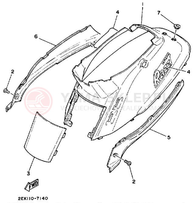 Schemat "Pokrywa boczna" do Yamaha RAZZ SH50U/SH50MU