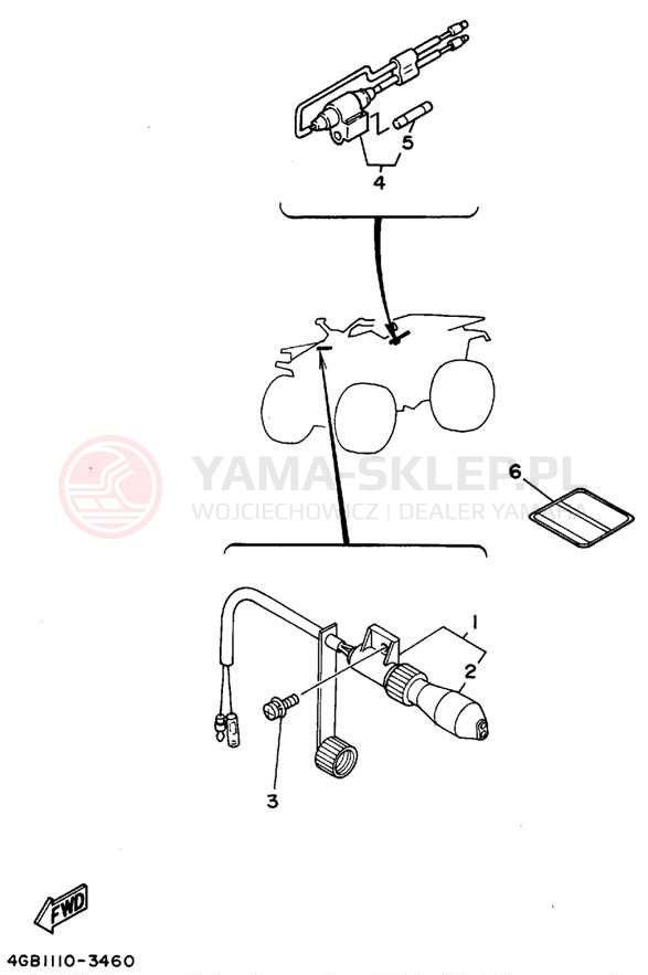 Schemat "układ elektryczny" do Yamaha KODIAK 4WD YFM400FWF_