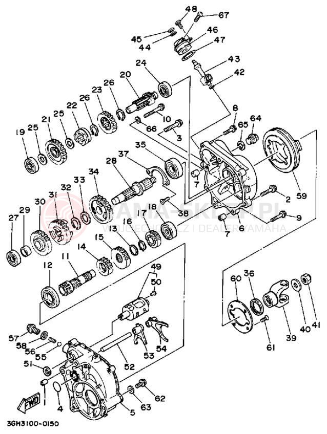 Schemat "przekładnia" do Yamaha MOTO-4 YFM250A