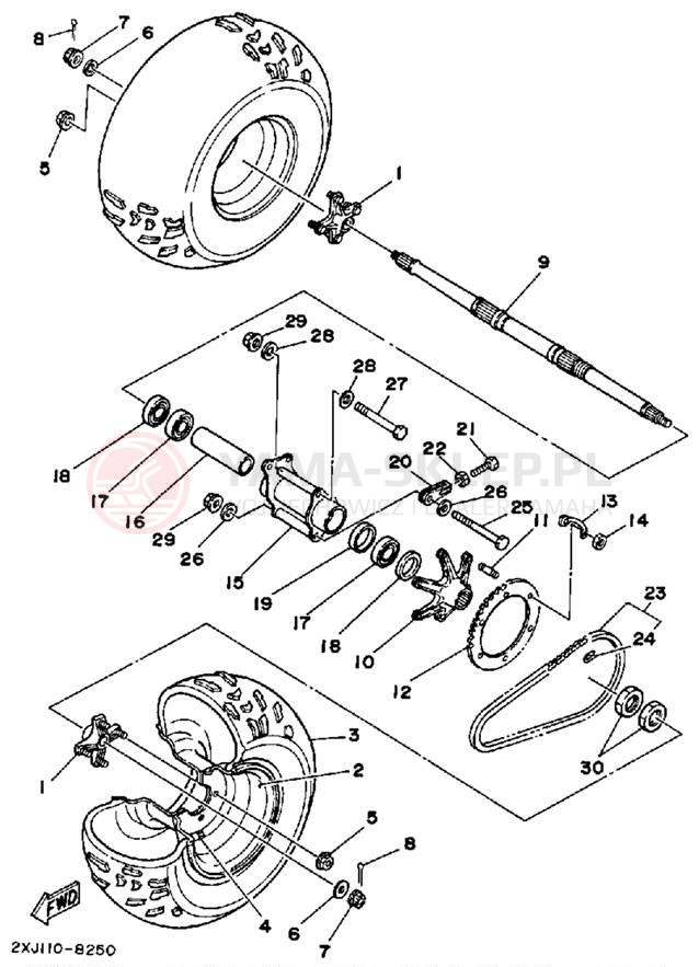 Schemat "Koło tył" do Yamaha BLASTER YFS200B