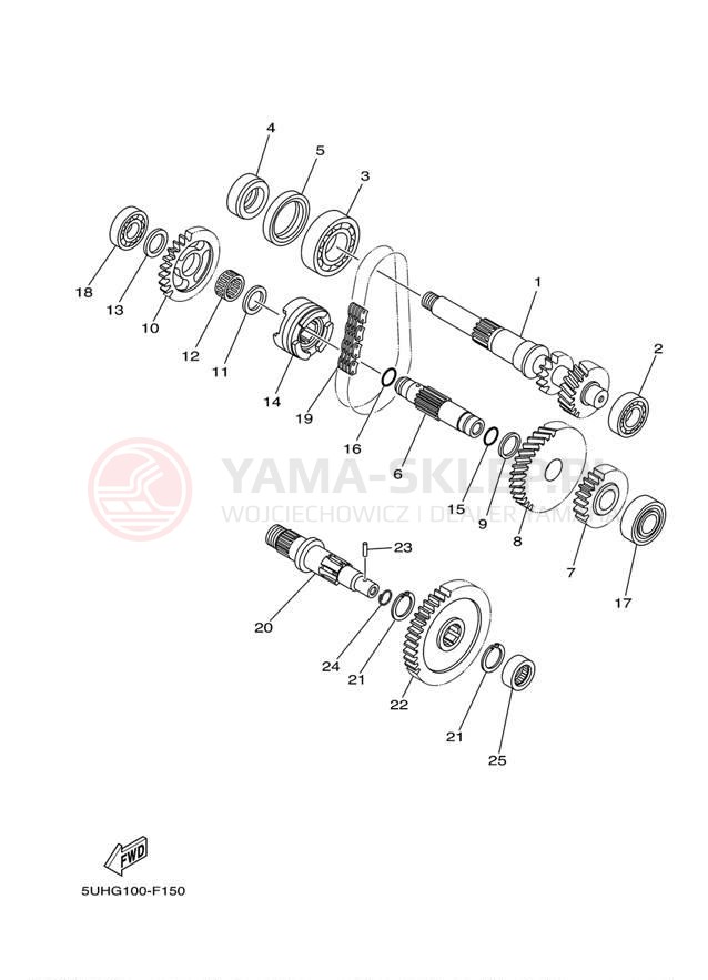 Schemat "Skrzynia biegów " do Yamaha GRIZZLY 350 4WD YFM35FGW