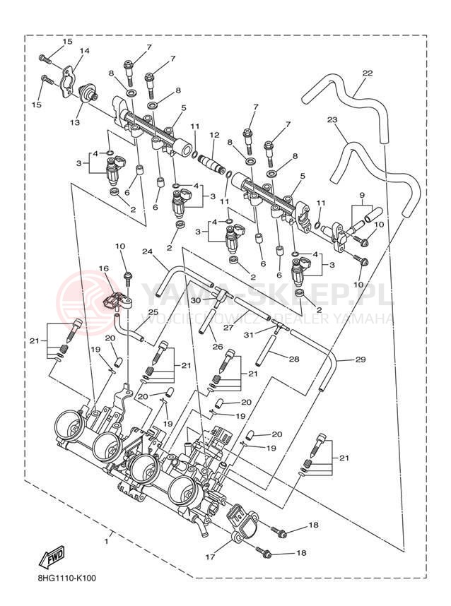 Schemat "Wtrysk paliwa" do Yamaha APEX SE RX10PSDW/RX10PSDB