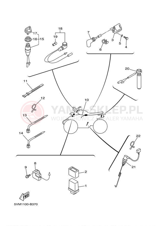 Schemat "układ elektryczny" do Yamaha BLASTER YFS200V