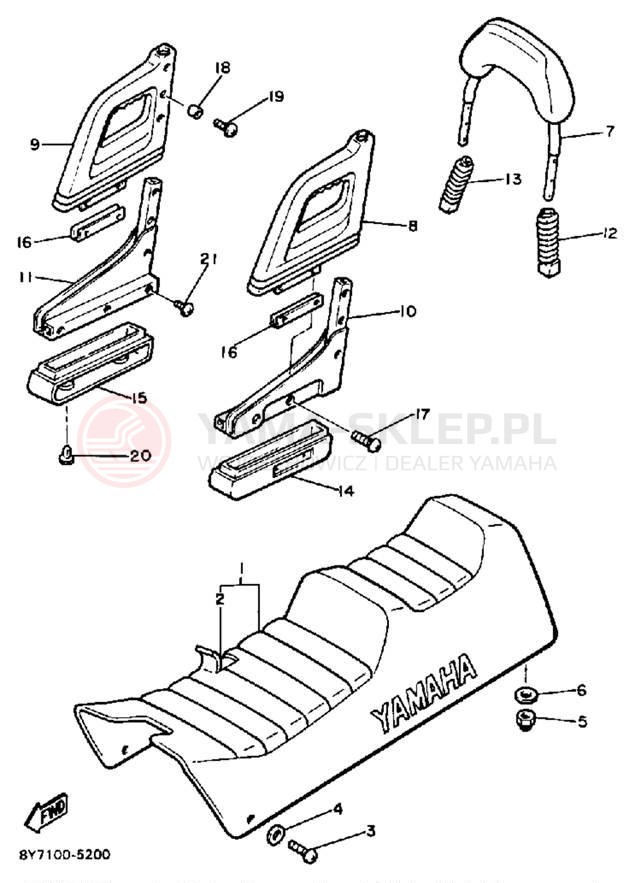 Schemat "siedzenie" do Yamaha XL-V XL540J