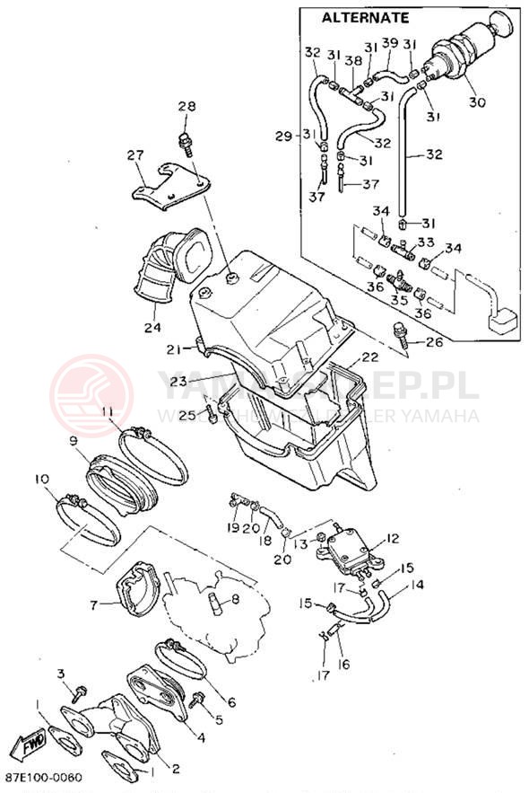 Schemat "Filtr powietrza" do Yamaha OVATION LE CS340EU